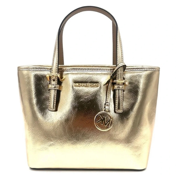 Michael Kors Jet Set Travel XS TZ Tote Bag Gold - Picture 1 of 12